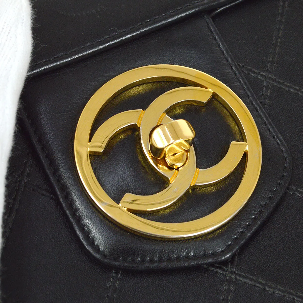 Chanel Black Calfskin 2way Shoulder Handbag