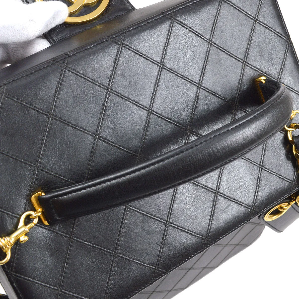 Chanel Black Calfskin 2way Shoulder Handbag