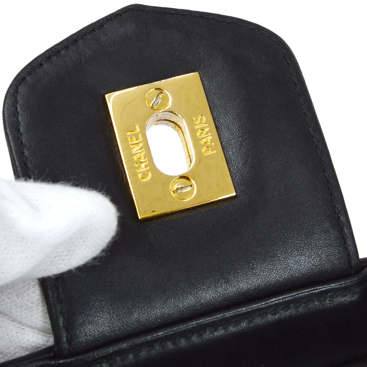 Chanel Black Calfskin 2way Shoulder Handbag