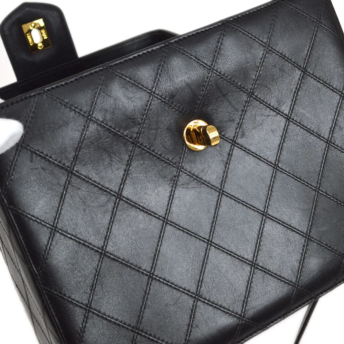 Chanel Black Calfskin 2way Shoulder Handbag