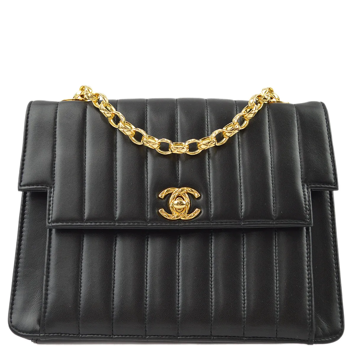 Chanel Black Lambskin Mademoiselle Chain Shoulder Bag
