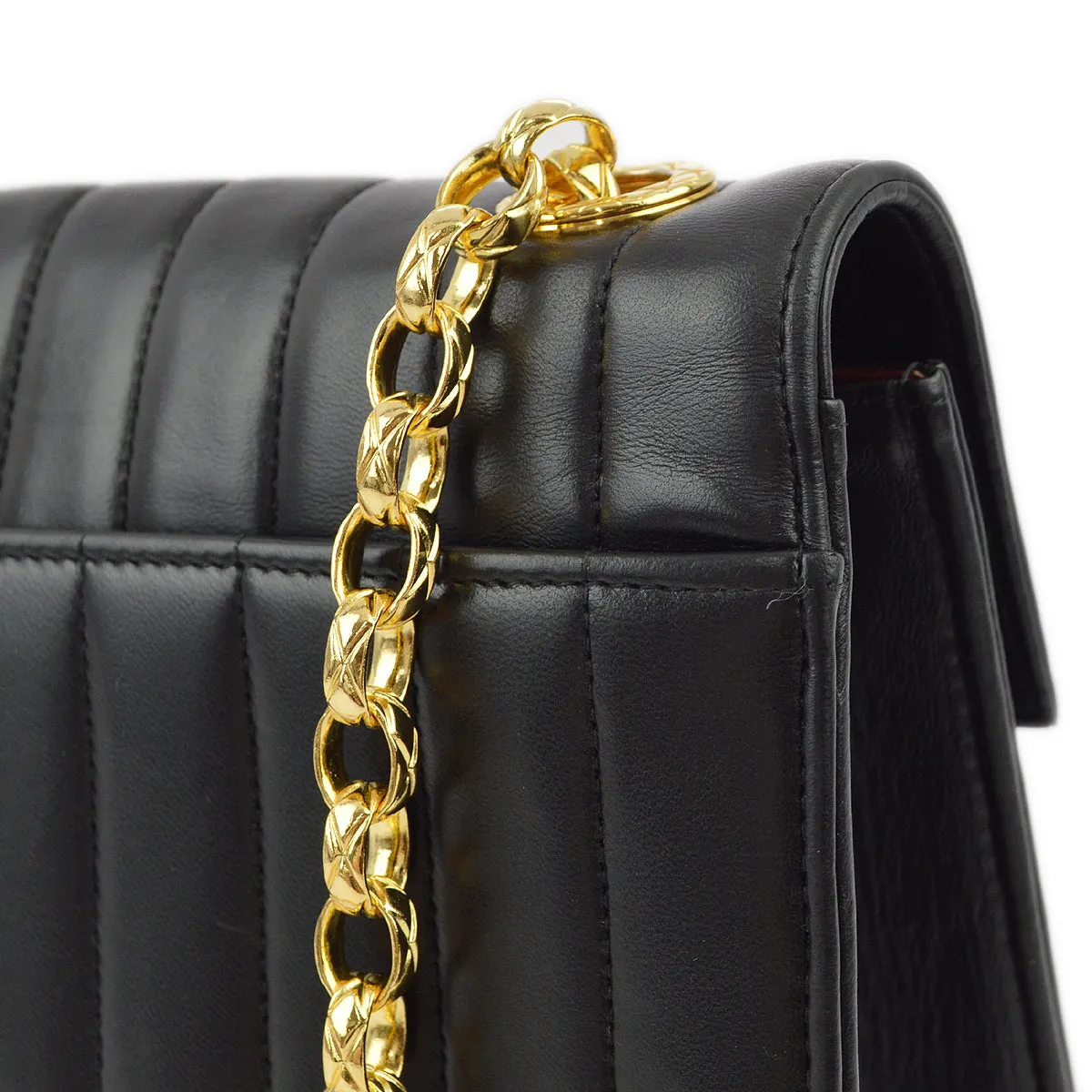 Chanel Black Lambskin Mademoiselle Chain Shoulder Bag