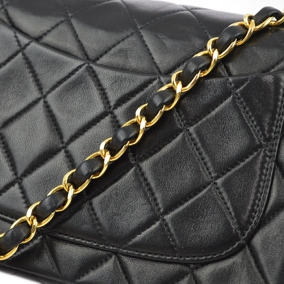 Chanel Black Lambskin Mini Classic Square Flap Shoulder Bag 17