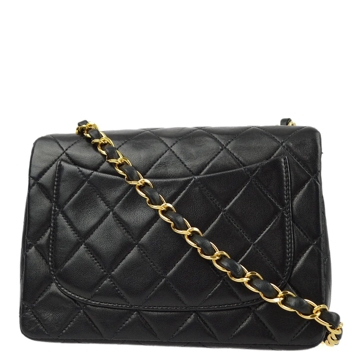 Chanel Black Lambskin Mini Classic Square Flap Shoulder Bag 17