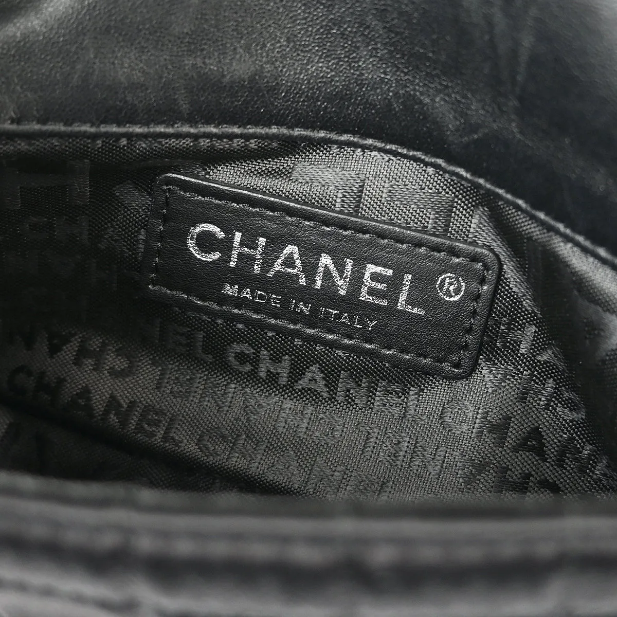 Chanel Black Satin Choco Bar Lipstick Shoulder Bag