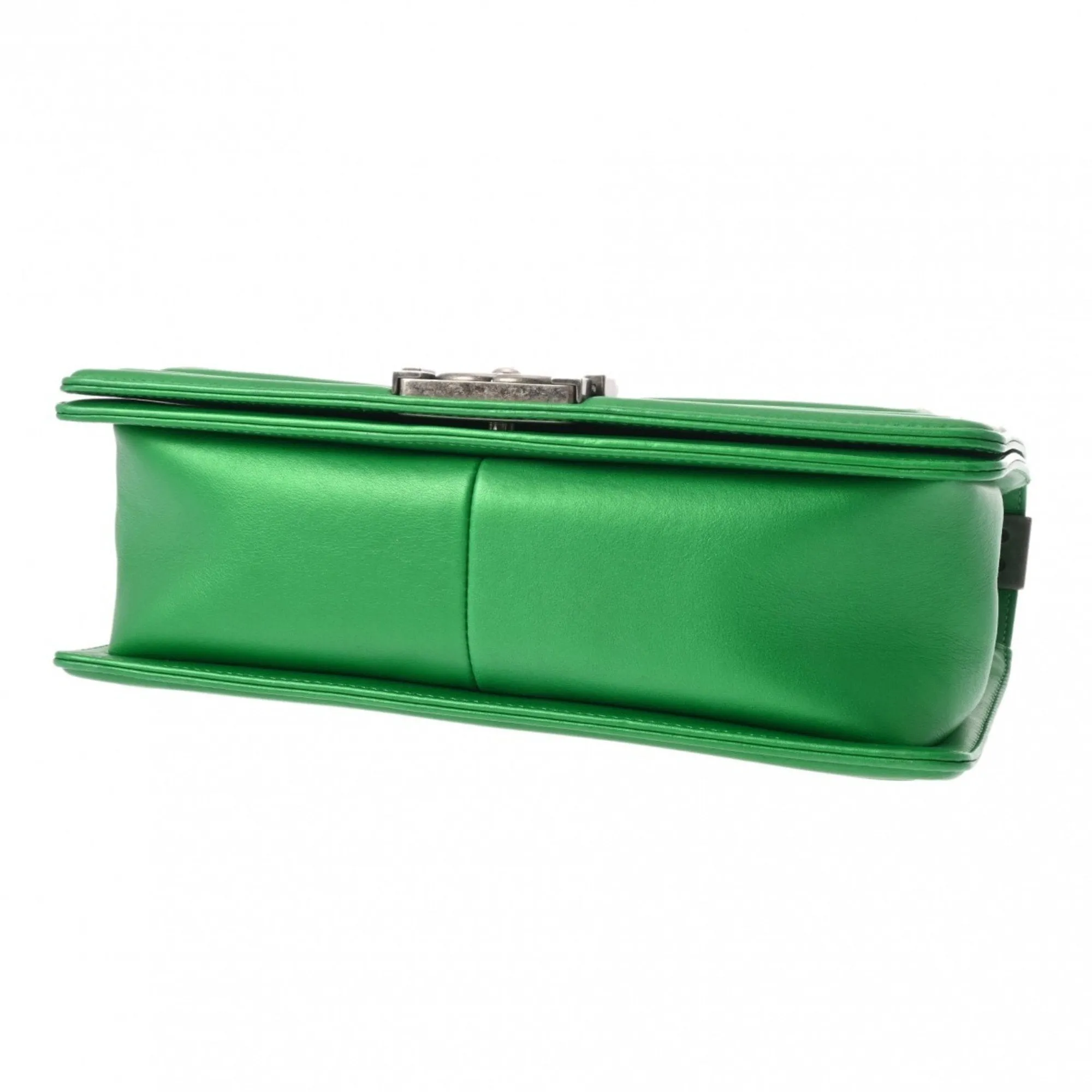 CHANEL Boy Chanel Chain Shoulder Bag 25cm Green A67086 Women's Lambskin
