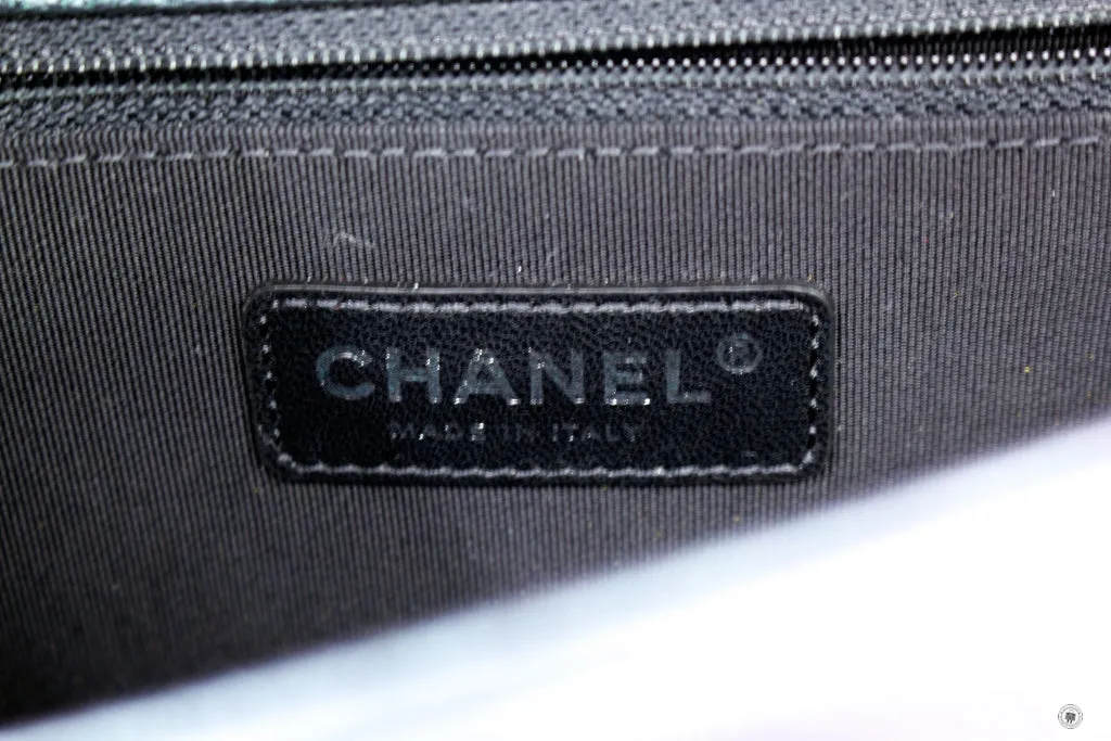 Chanel Boy Rainbow Iridescent Purple Calfskin New Medium  Shoulder Bags