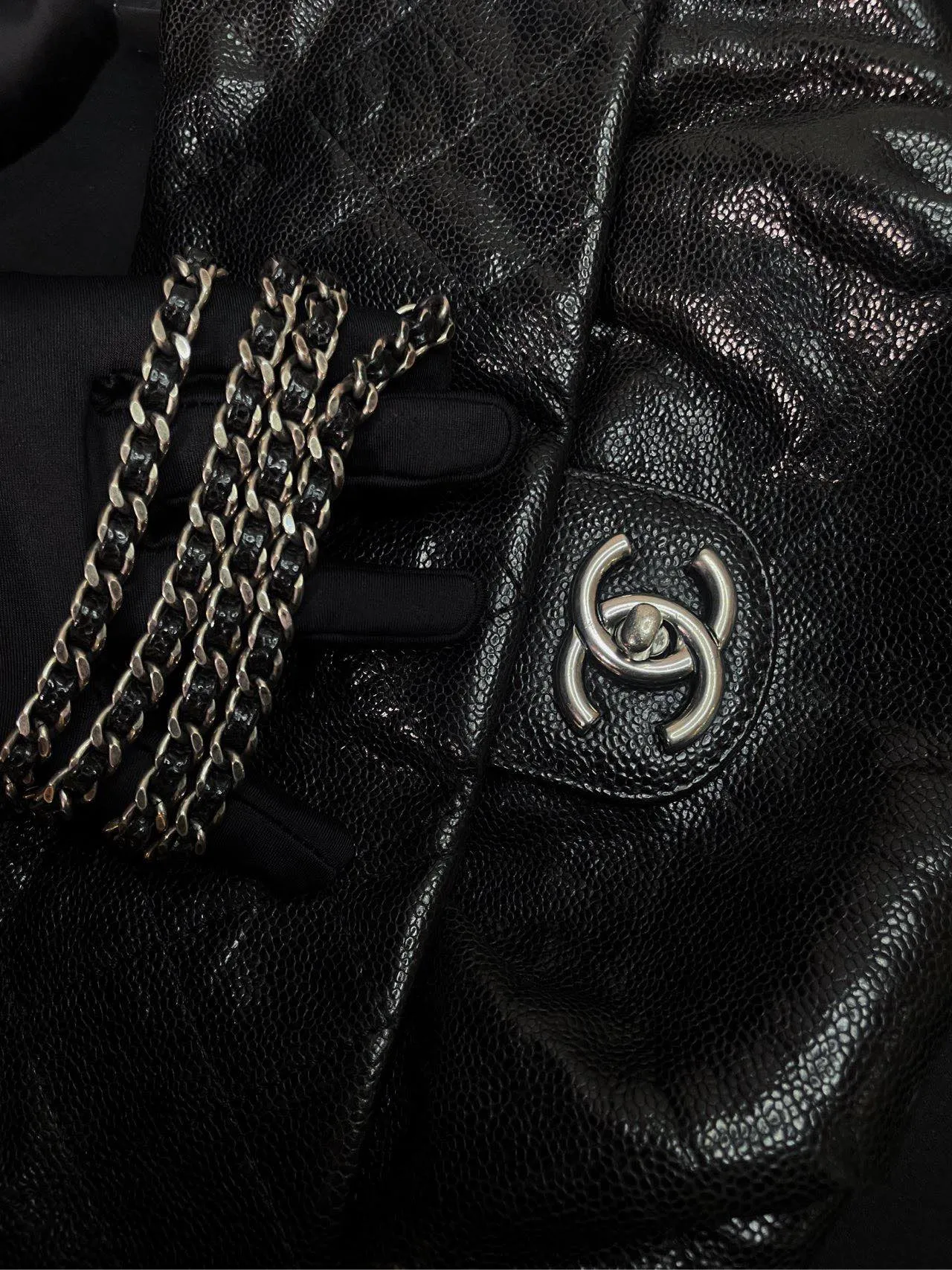 Chanel Caviar Limited Flap Bag Black Shoulder Bag