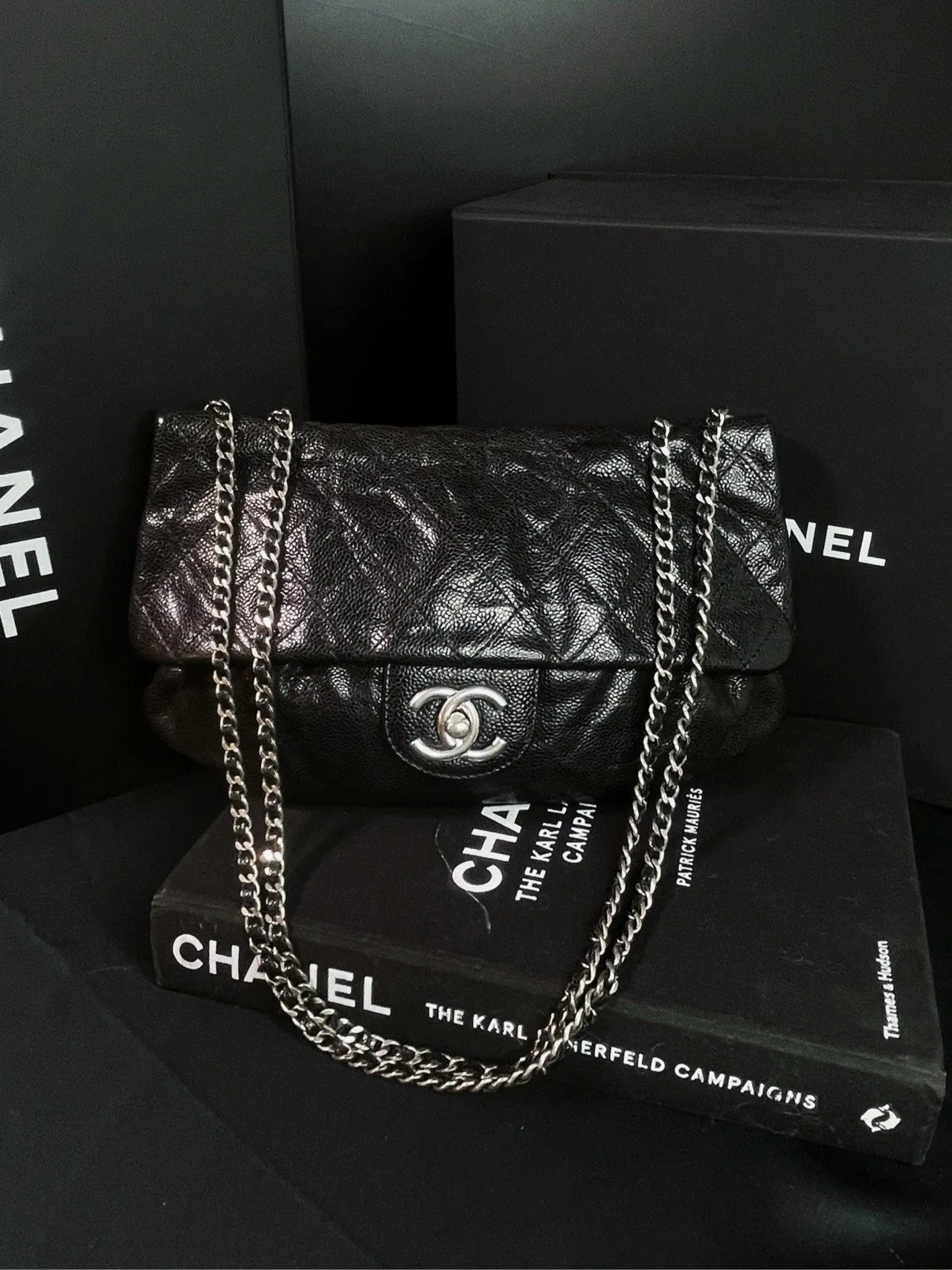 Chanel Caviar Limited Flap Bag Black Shoulder Bag