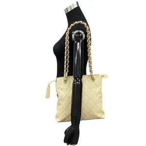 Chanel CC Caviar Shoulder Bag  Leather Shoulder Bag in Good condition