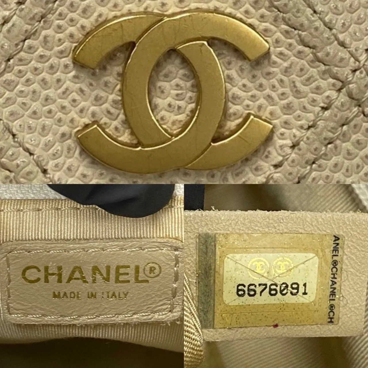 Chanel CC Caviar Shoulder Bag  Leather Shoulder Bag in Good condition