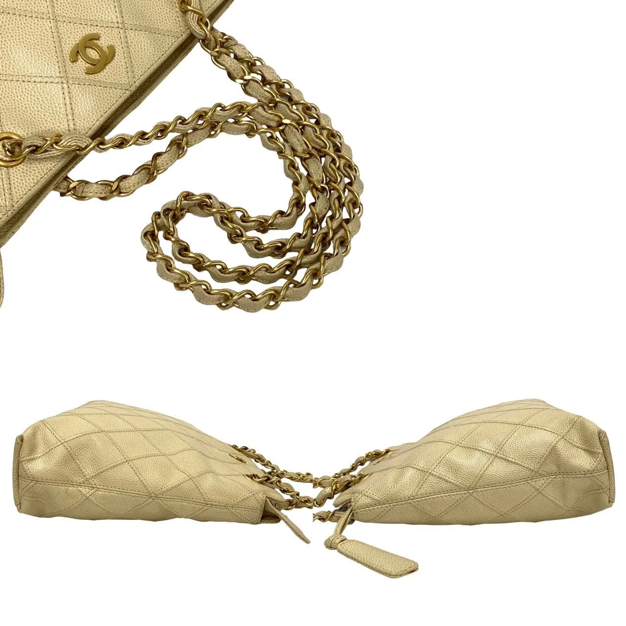 Chanel CC Caviar Shoulder Bag  Leather Shoulder Bag in Good condition
