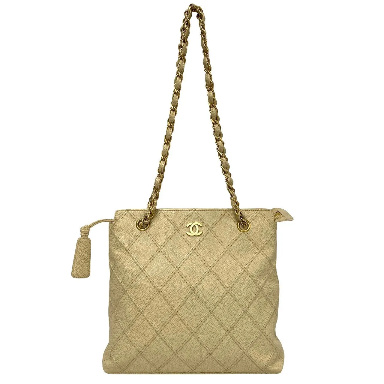 Chanel CC Caviar Shoulder Bag  Leather Shoulder Bag in Good condition