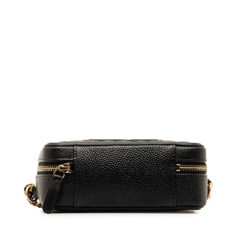 Chanel CC Filigree Chain Shoulder Bag Vanity Bag Black G Caviar S  CHANEL