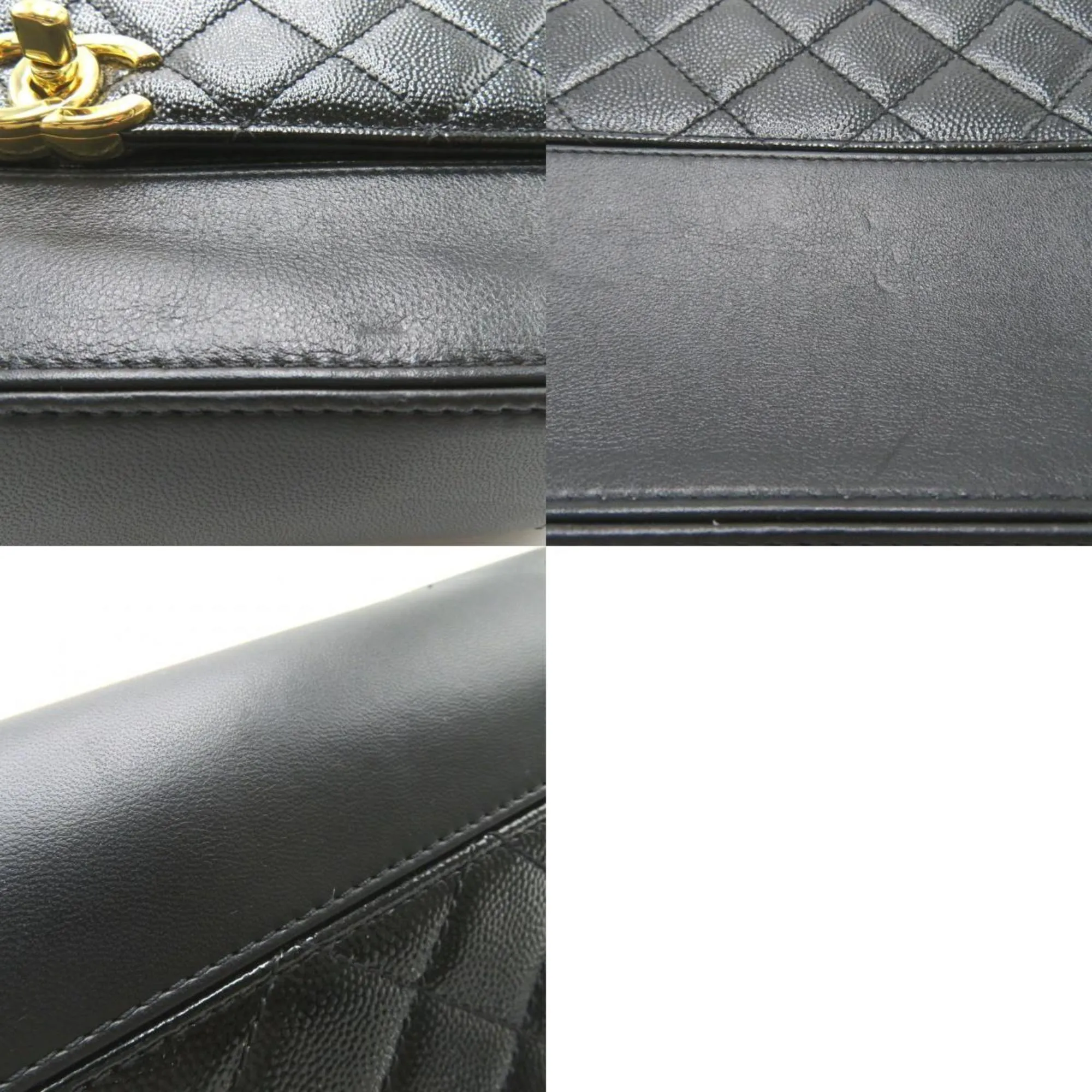 CHANEL Chain Shoulder Bag, Calfskin (Cowhide) Lambskin (Sheepskin) Women's Black AS0949
