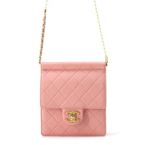 Chanel Chain Shoulder Bag Fake Pearl Matelasse Coco Mark Lambskin AS0580 CHANEL Women's