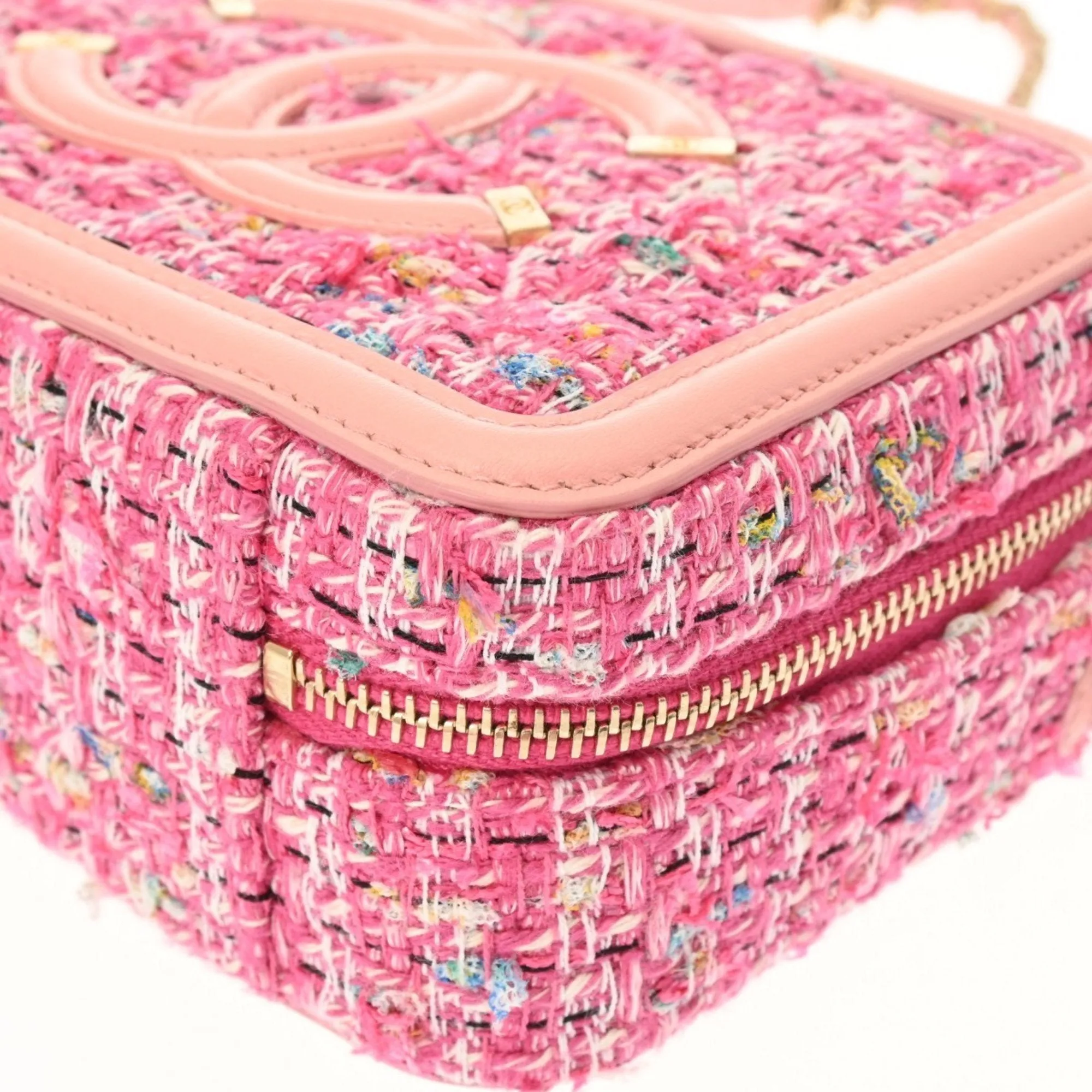CHANEL Chanel CC Figley Chain Shoulder Pink A84452 Women's Tweed Bag