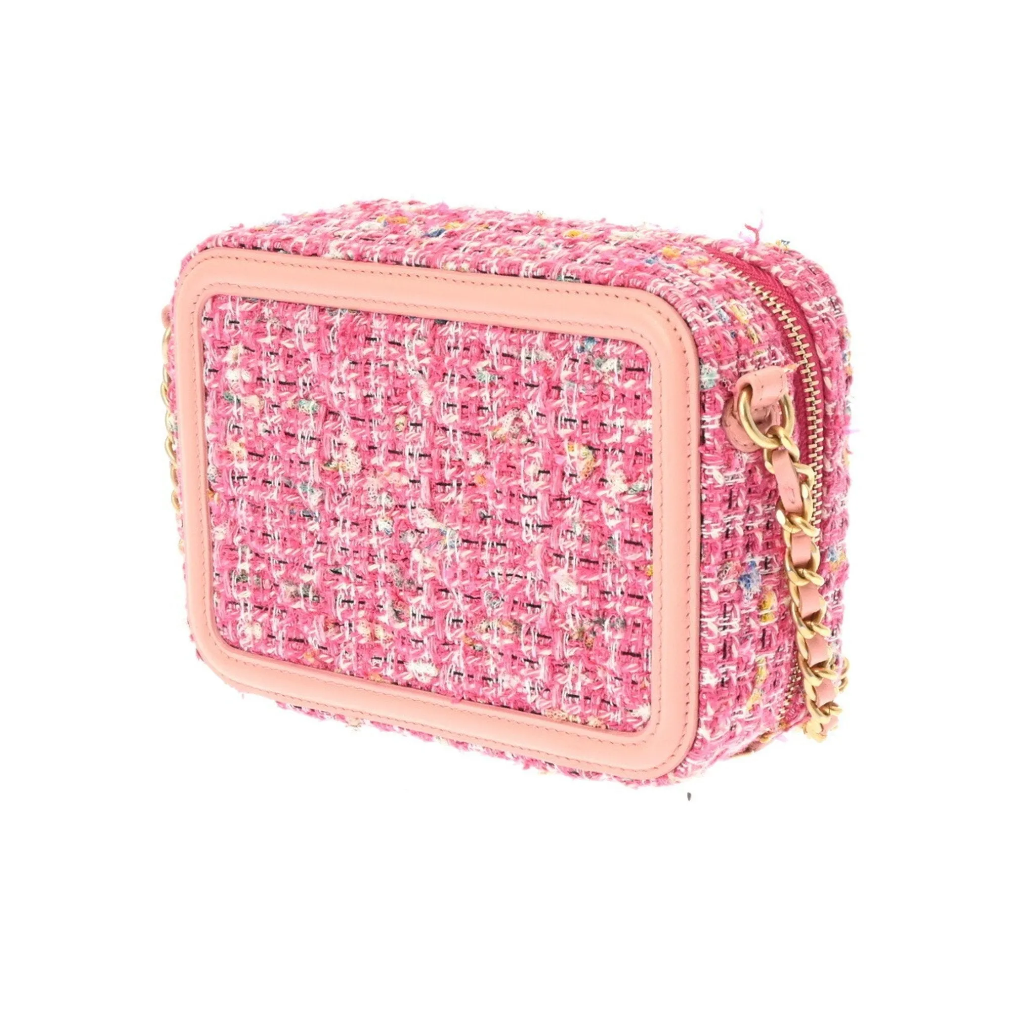 CHANEL Chanel CC Figley Chain Shoulder Pink A84452 Women's Tweed Bag