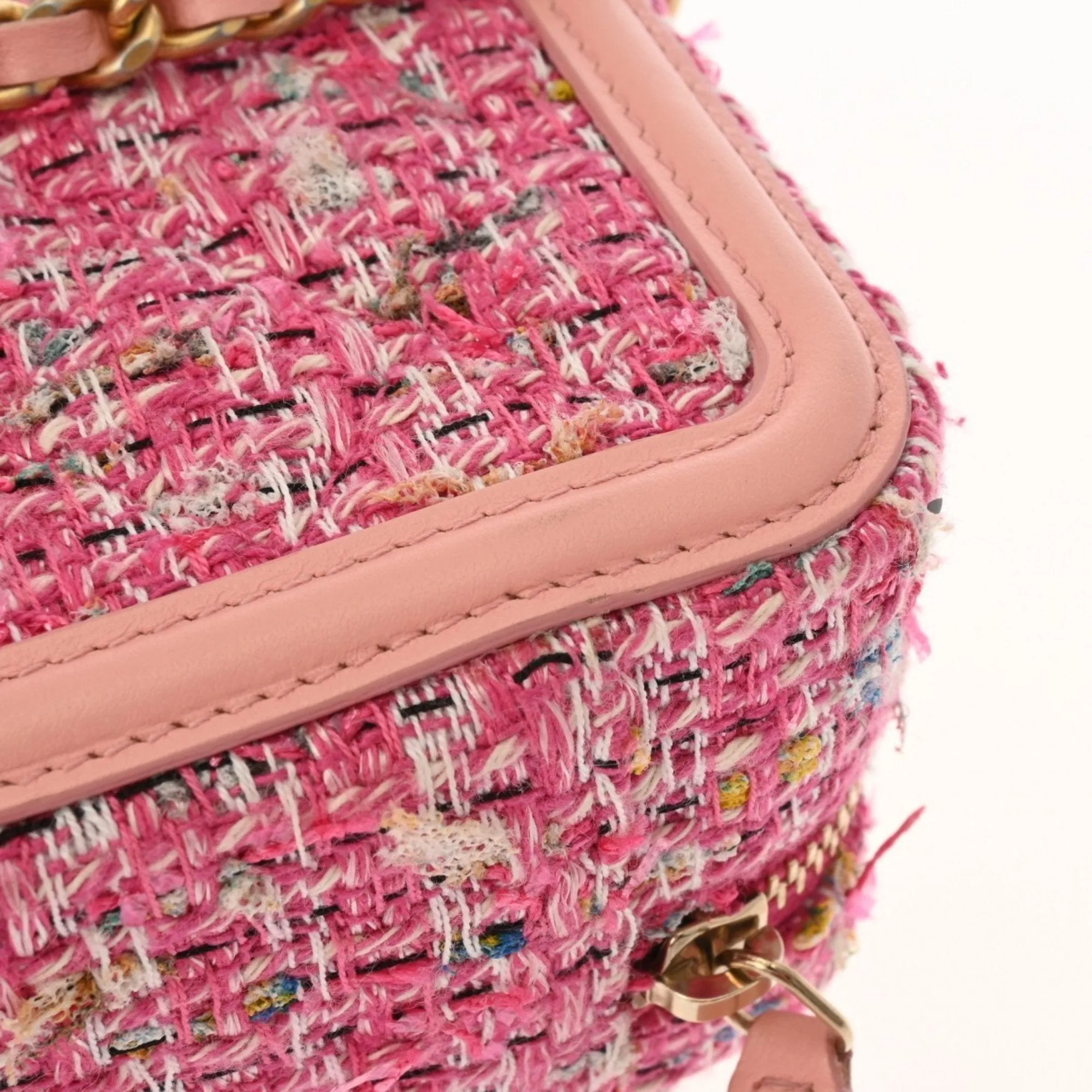 CHANEL Chanel CC Figley Chain Shoulder Pink A84452 Women's Tweed Bag