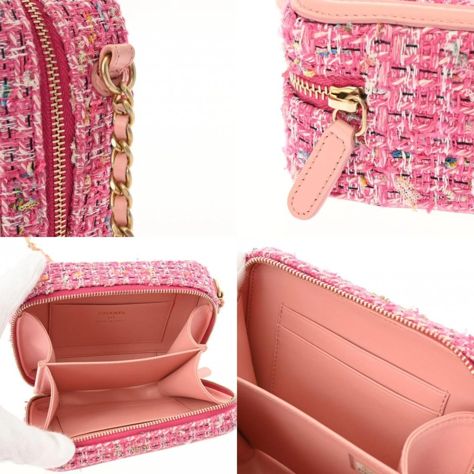 CHANEL Chanel CC Figley Chain Shoulder Pink A84452 Women's Tweed Bag