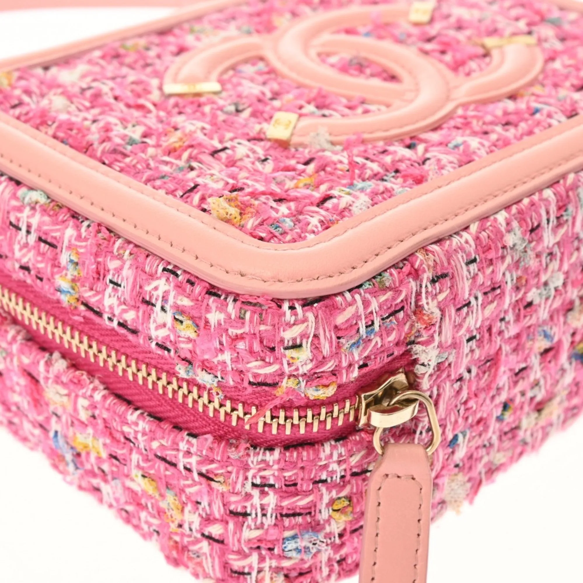 CHANEL Chanel CC Figley Chain Shoulder Pink A84452 Women's Tweed Bag