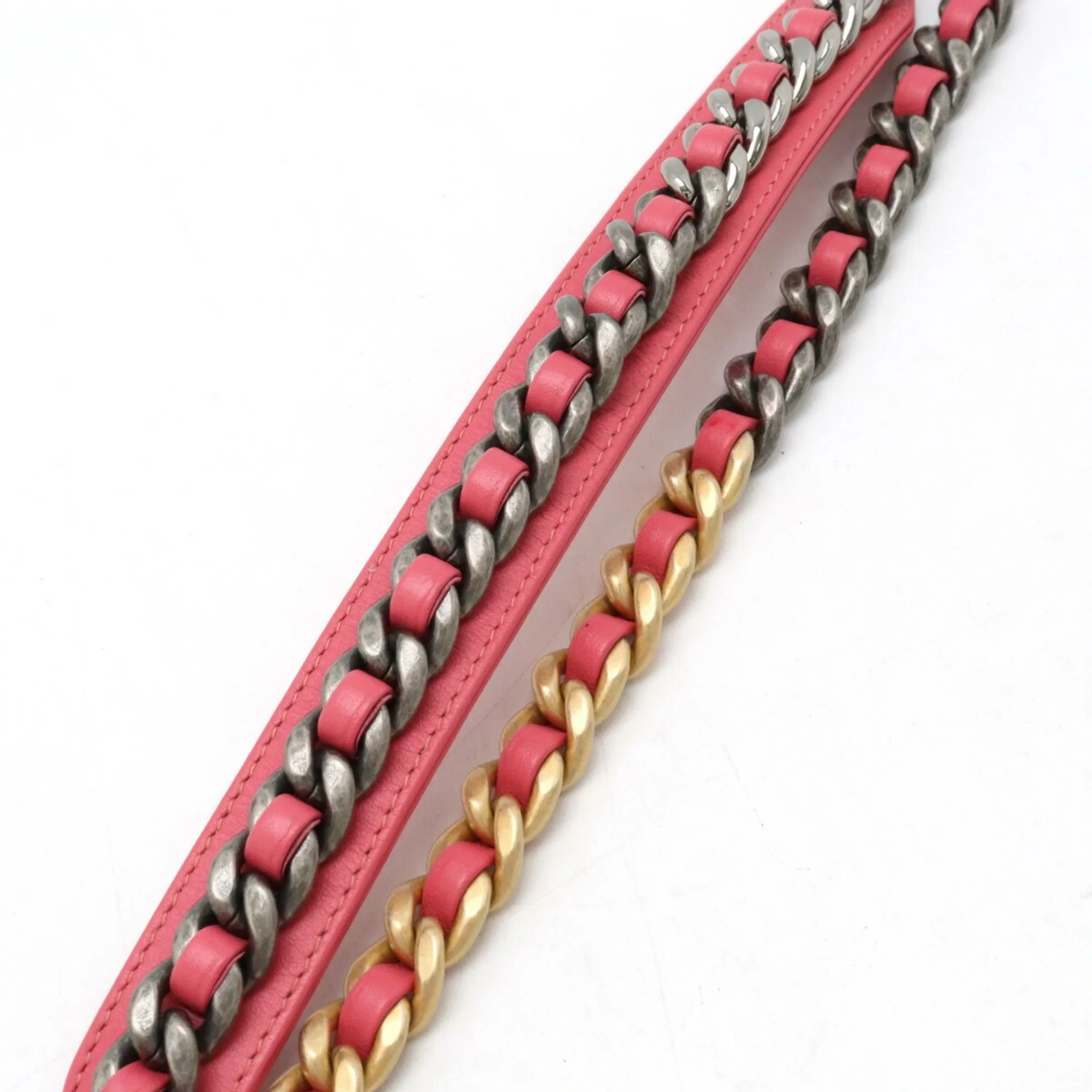 CHANEL Chanel CHANEL19 Round Chain Shoulder Pochette Tweed Tie-dye Pink Orange AP0945