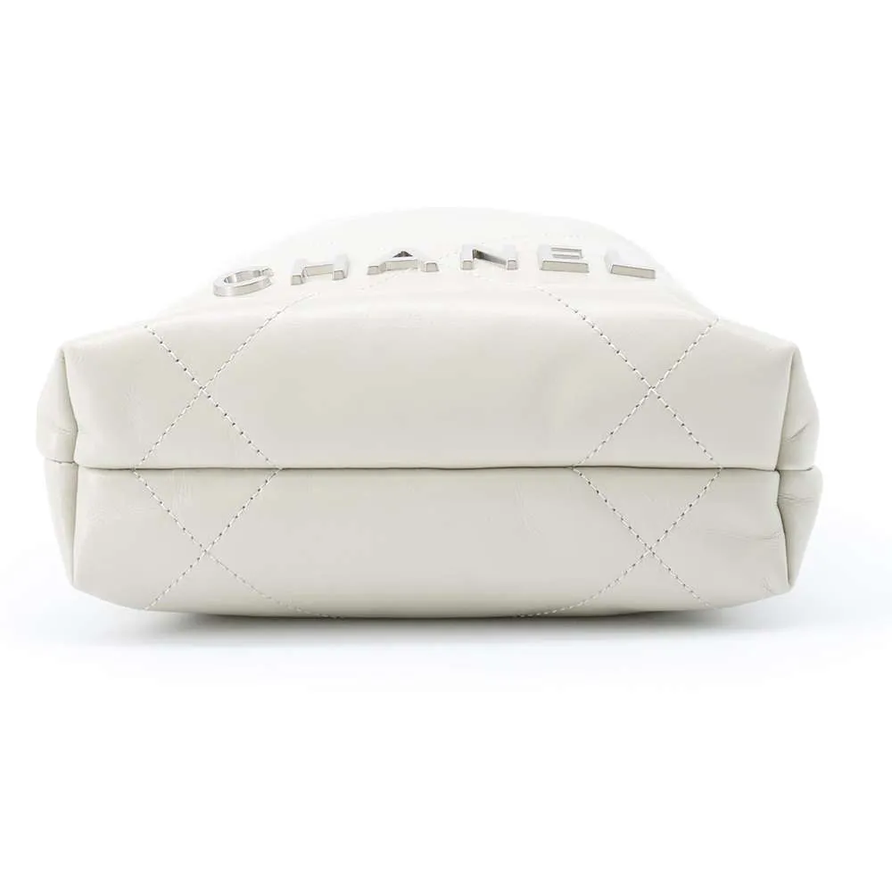 CHANEL CHANEL22 ChainShoulder Bag Gray AS3980 Shiny Calf Leather Size Mini