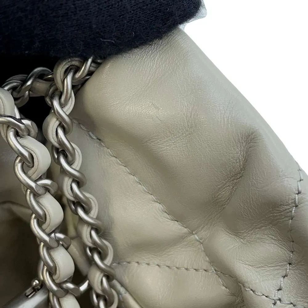 CHANEL CHANEL22 ChainShoulder Bag Gray AS3980 Shiny Calf Leather Size Mini