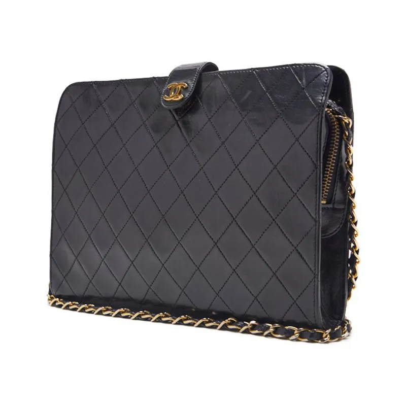 CHANEL ??CHANEL??Pushlock Square Chain Shoulder  Black  Shoulder Bag  ?? Ship????Free Shipping??