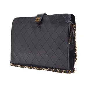 CHANEL ??CHANEL??Pushlock Square Chain Shoulder  Black  Shoulder Bag  ?? Ship????Free Shipping??