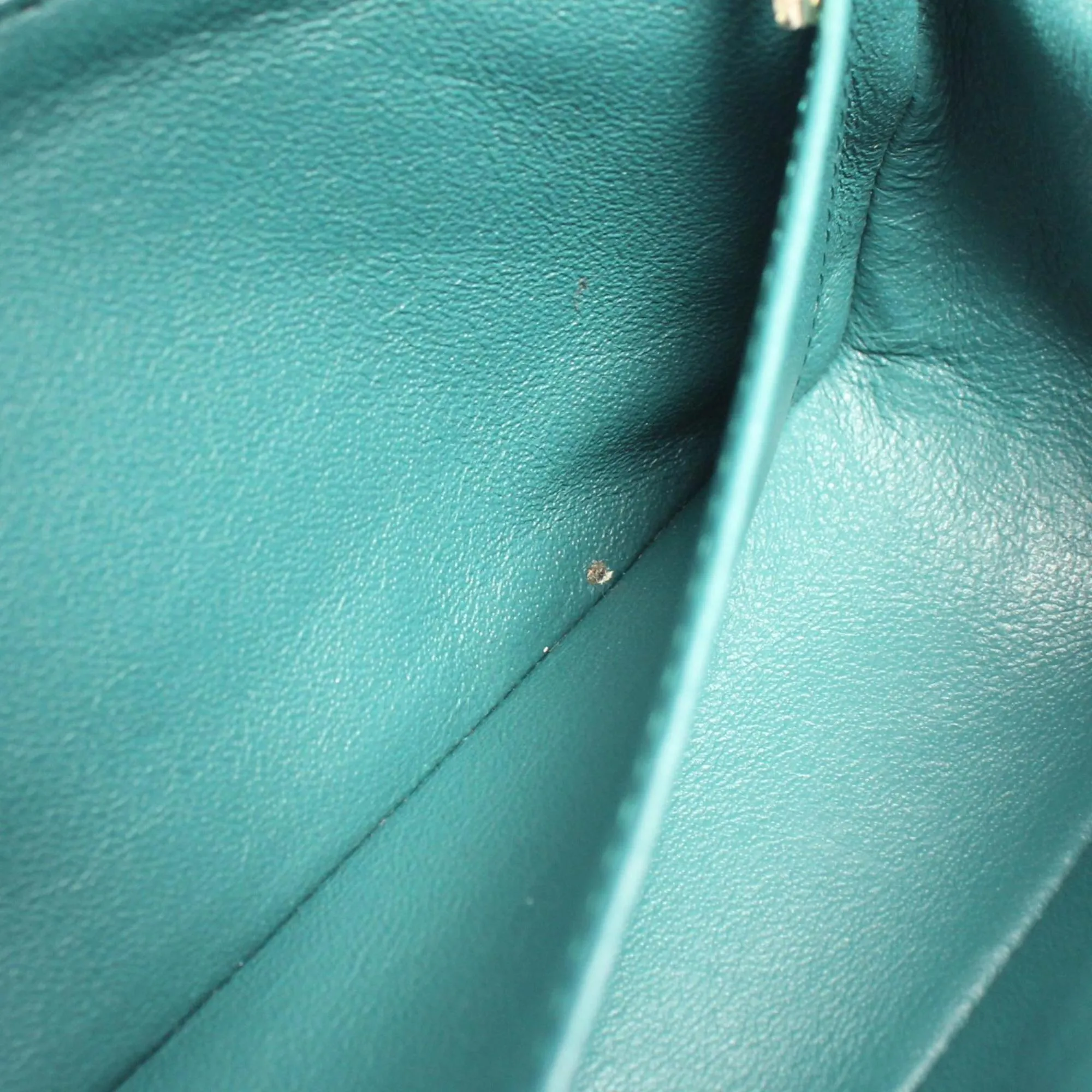 CHANEL Chevron V-stitch shoulder bag, caviar skin, women's, green