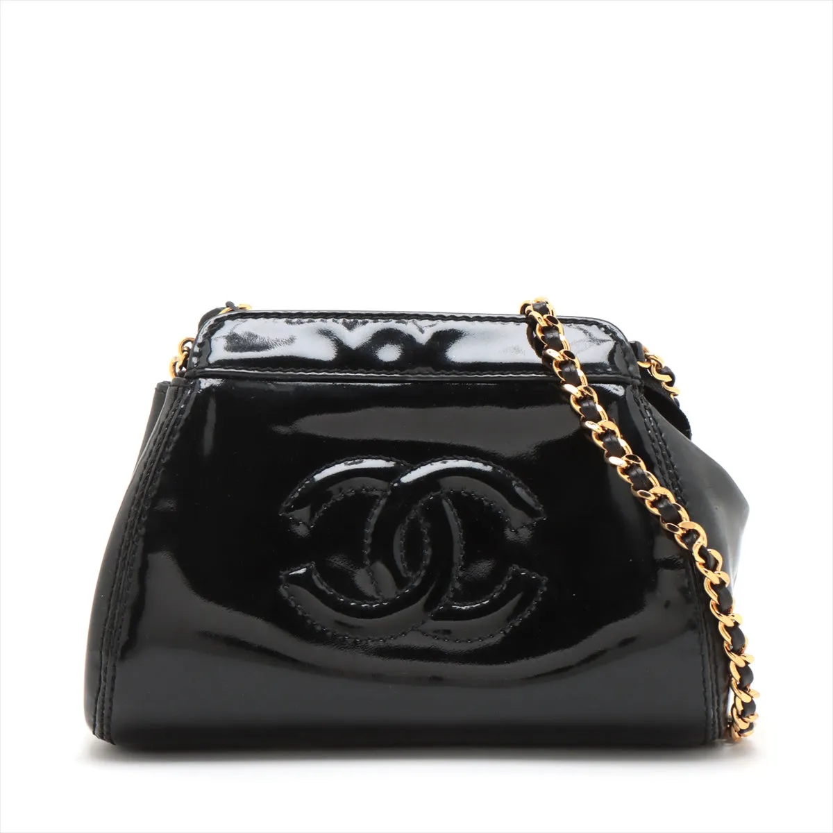 Chanel Coco Patent Leather Chain Shoulder Bag Black G  5th