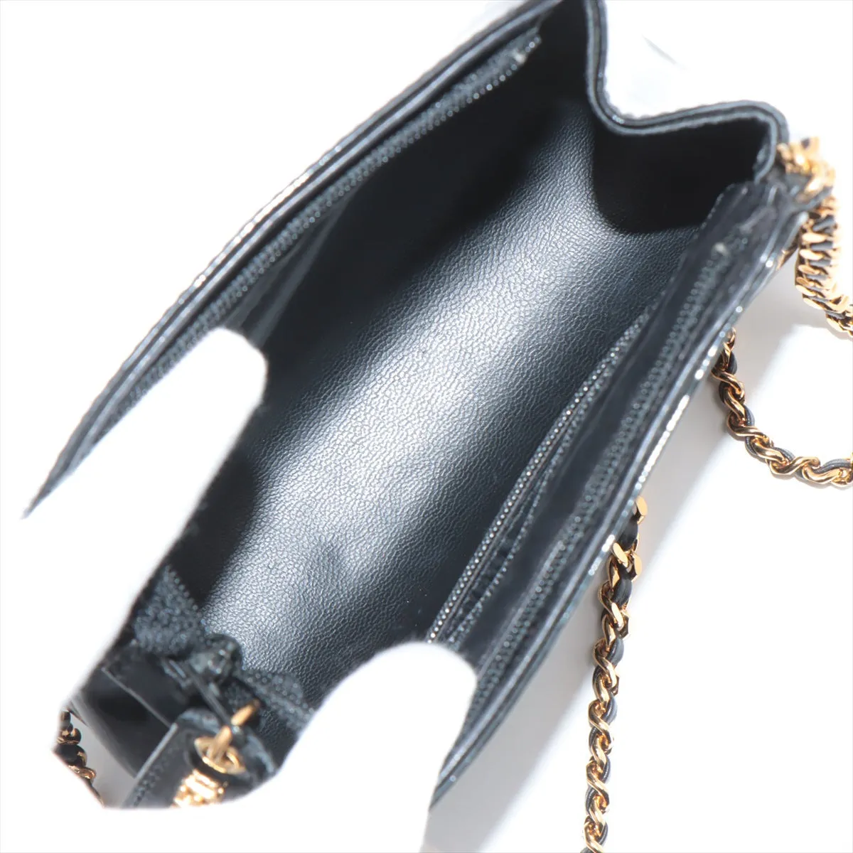 Chanel Coco Patent Leather Chain Shoulder Bag Black G  5th
