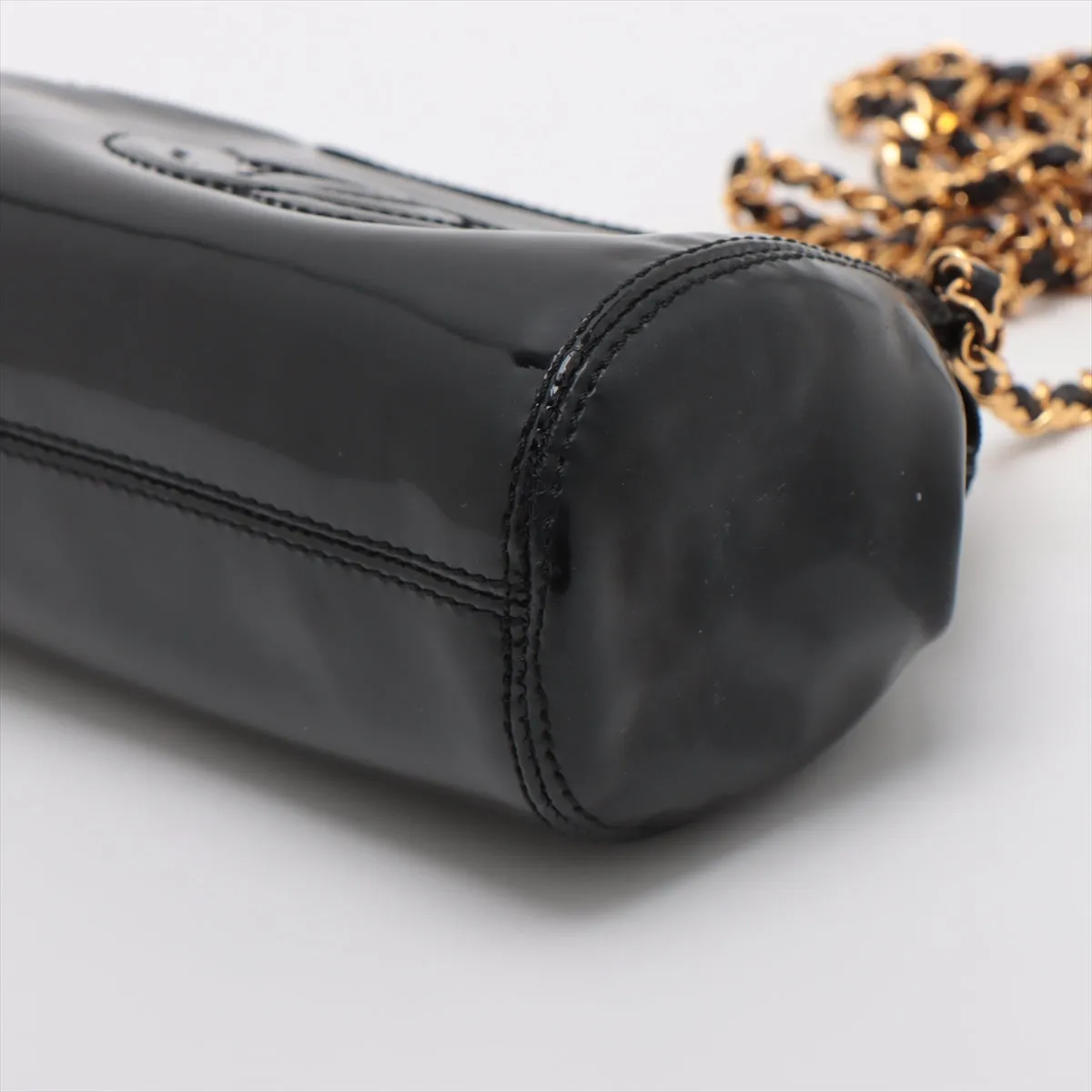 Chanel Coco Patent Leather Chain Shoulder Bag Black G  5th