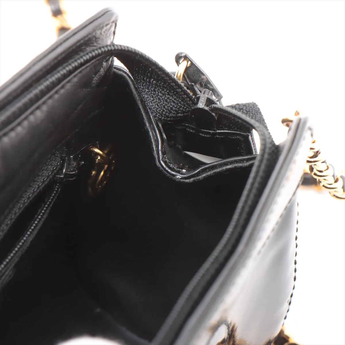 Chanel Coco Patent Leather Chain Shoulder Bag Black G  5th