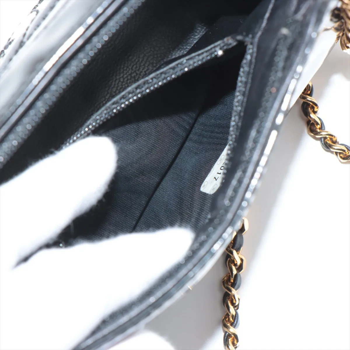 Chanel Coco Patent Leather Chain Shoulder Bag Black G  5th