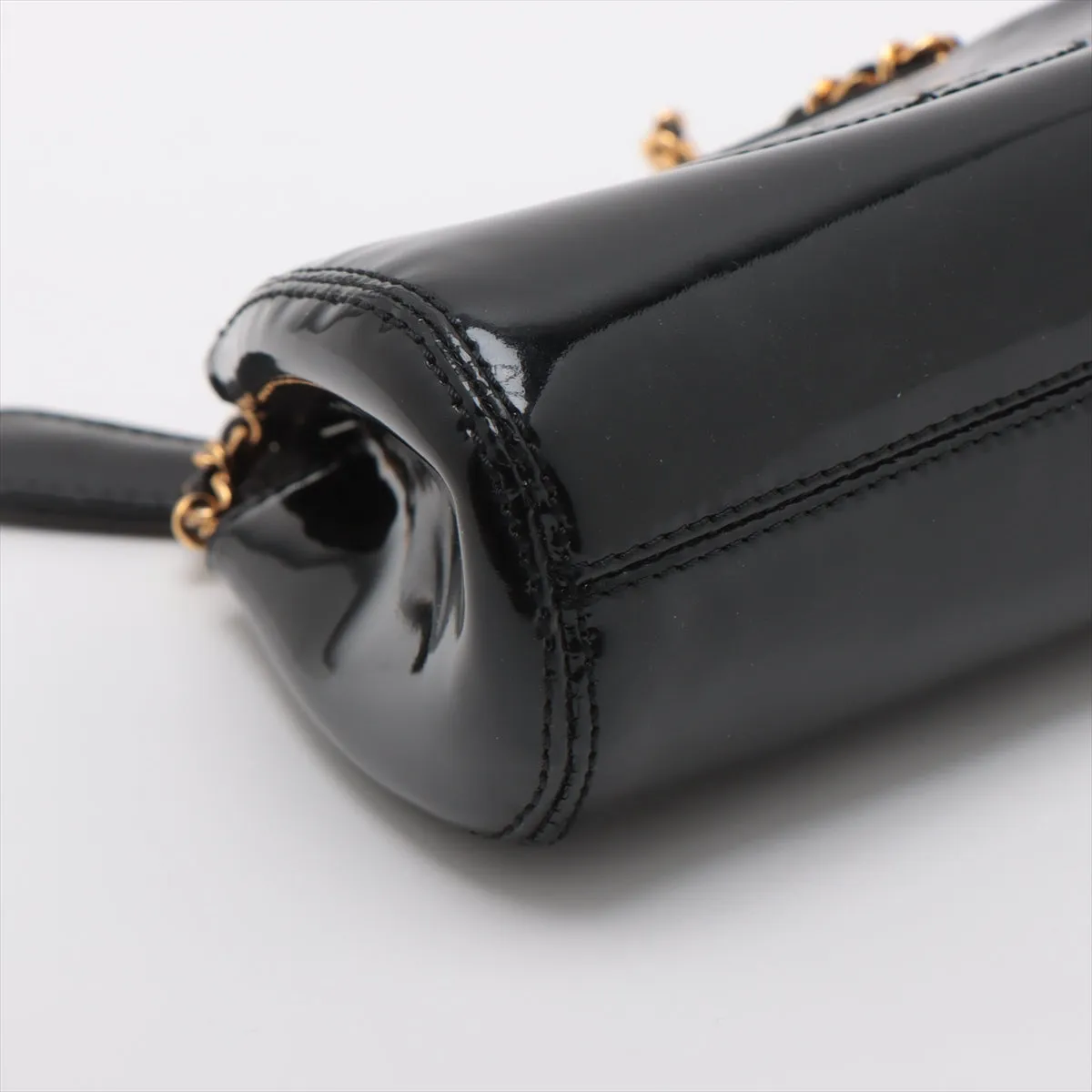 Chanel Coco Patent Leather Chain Shoulder Bag Black G  5th