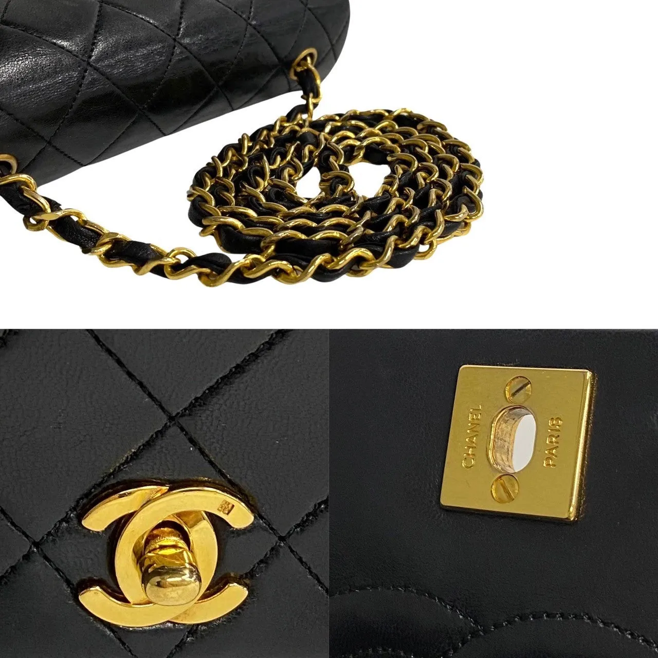 Chanel Matelasse Lambskin Full Flap 19Cm Leather Mini Shoulder Bag Leather Shoulder Bag 64159 in Good condition