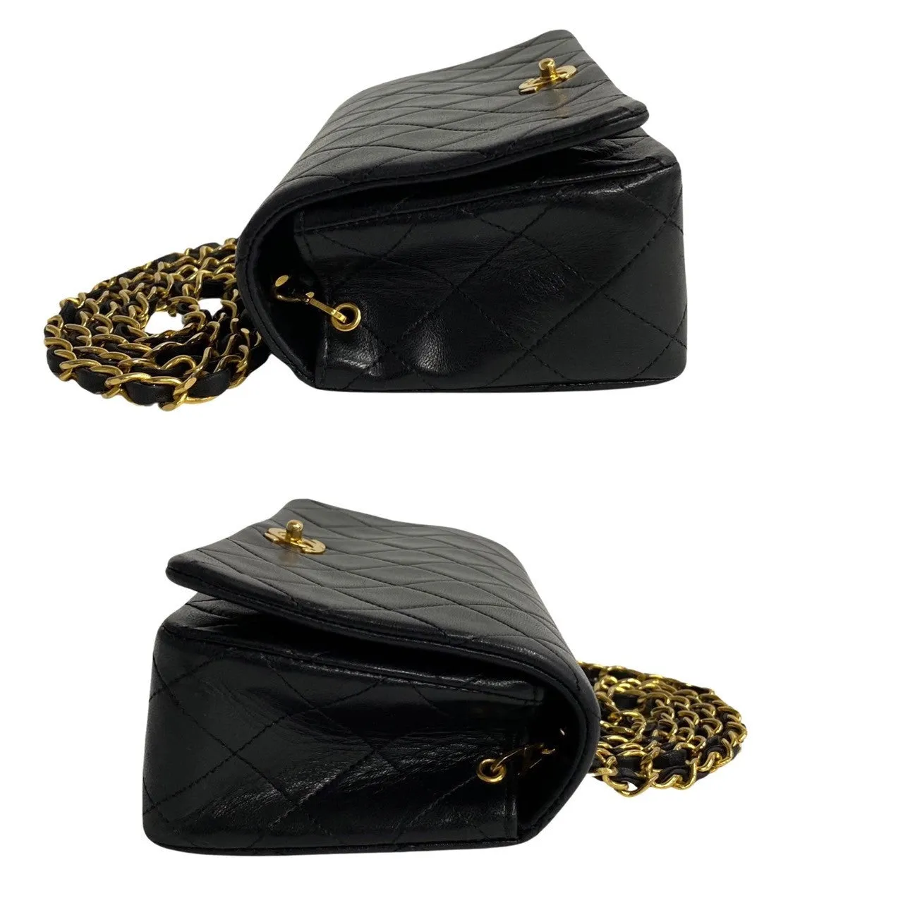 Chanel Matelasse Lambskin Full Flap 19Cm Leather Mini Shoulder Bag Leather Shoulder Bag 64159 in Good condition