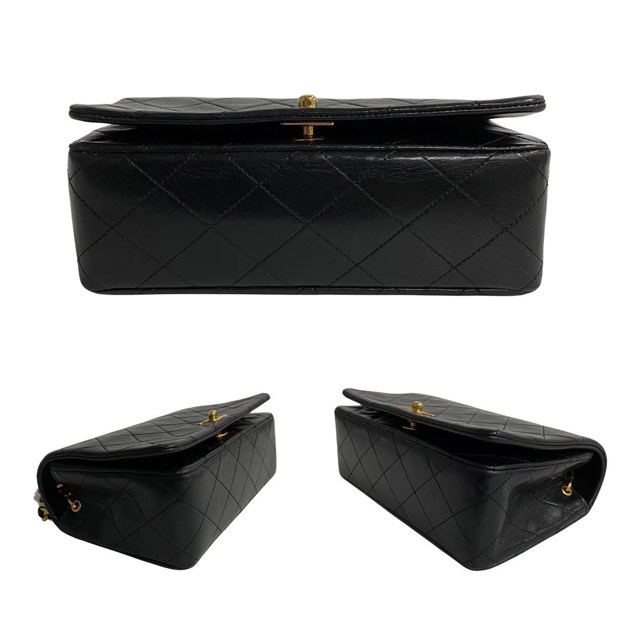 Chanel Matelasse Lambskin Full Flap 19Cm Leather Mini Shoulder Bag Leather Shoulder Bag 64159 in Good condition