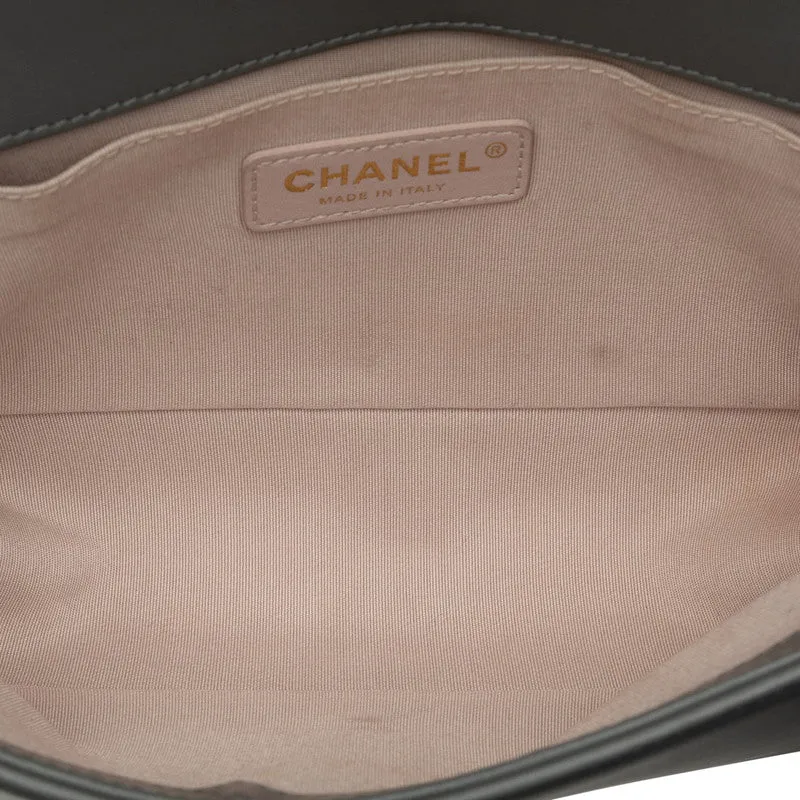 Chanel Medium Camellia Patchwork Le Boy Flap Bag Leather Shoulder Bag in Good condition