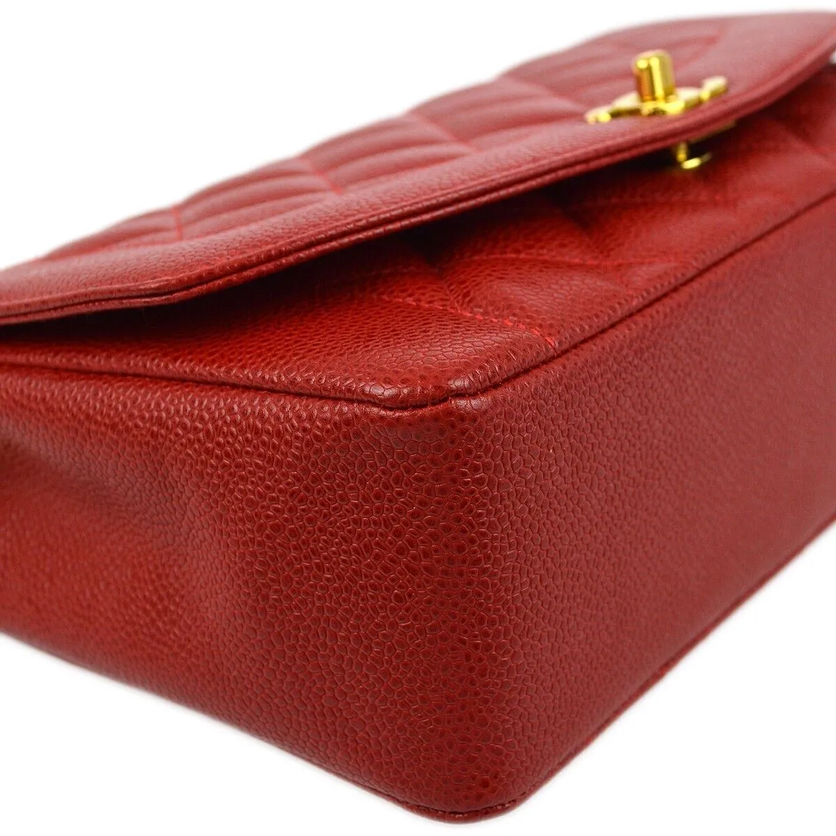 Chanel Red Caviar Medium Diana Shoulder