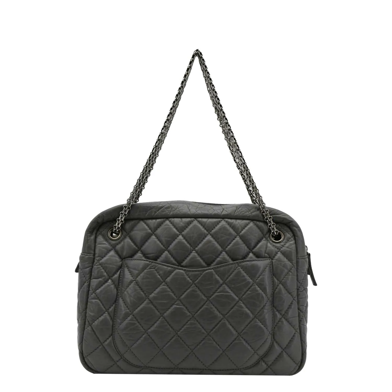 CHANEL Reissue Large Quilted Leather Camera Shoulder Bag Grey