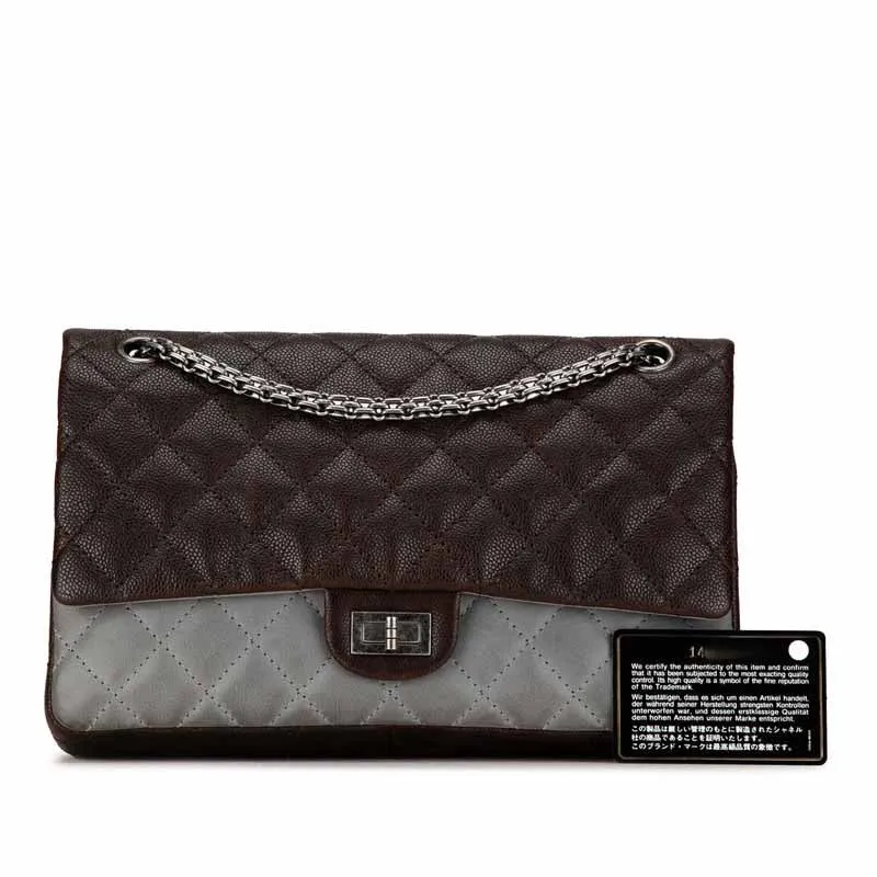 Chanel Reissue Medium Caviar Double Flap Bag Leather Shoulder Bag in Good condition