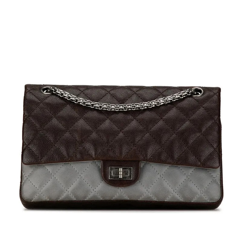 Chanel Reissue Medium Caviar Double Flap Bag Leather Shoulder Bag in Good condition