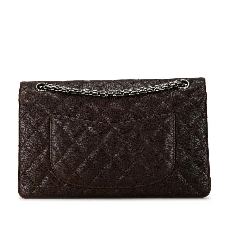 Chanel Reissue Medium Caviar Double Flap Bag Leather Shoulder Bag in Good condition
