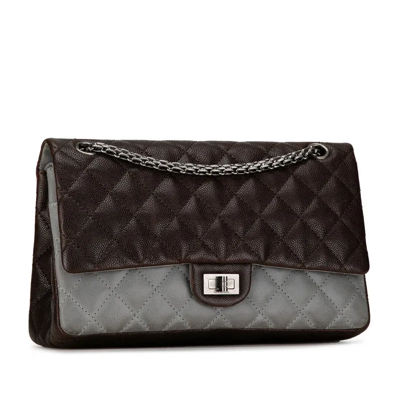Chanel Reissue Medium Caviar Double Flap Bag Leather Shoulder Bag in Good condition