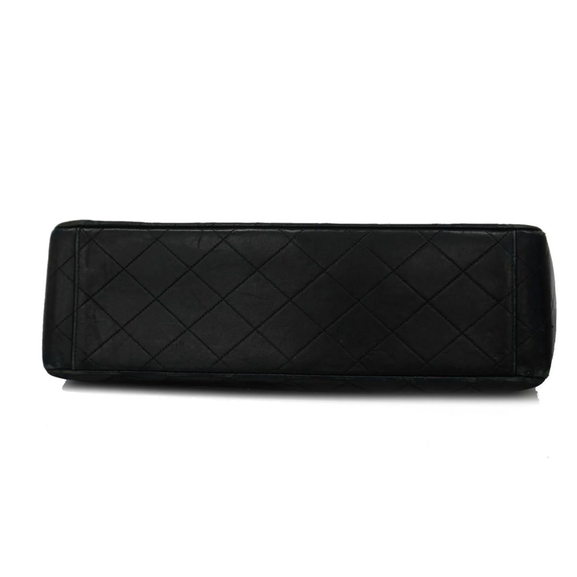 Chanel Shoulder Bag Deca Matelasse W Chain Lambskin Black Women's