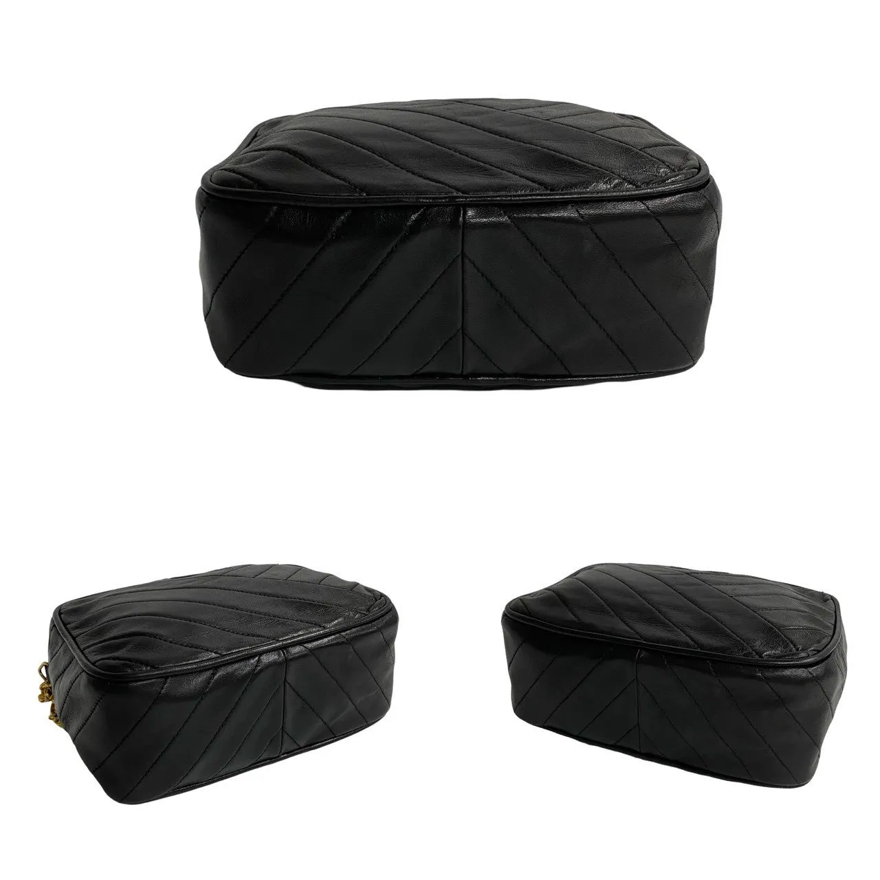 CHANEL Shoulder Bag lambskin black Matrasse