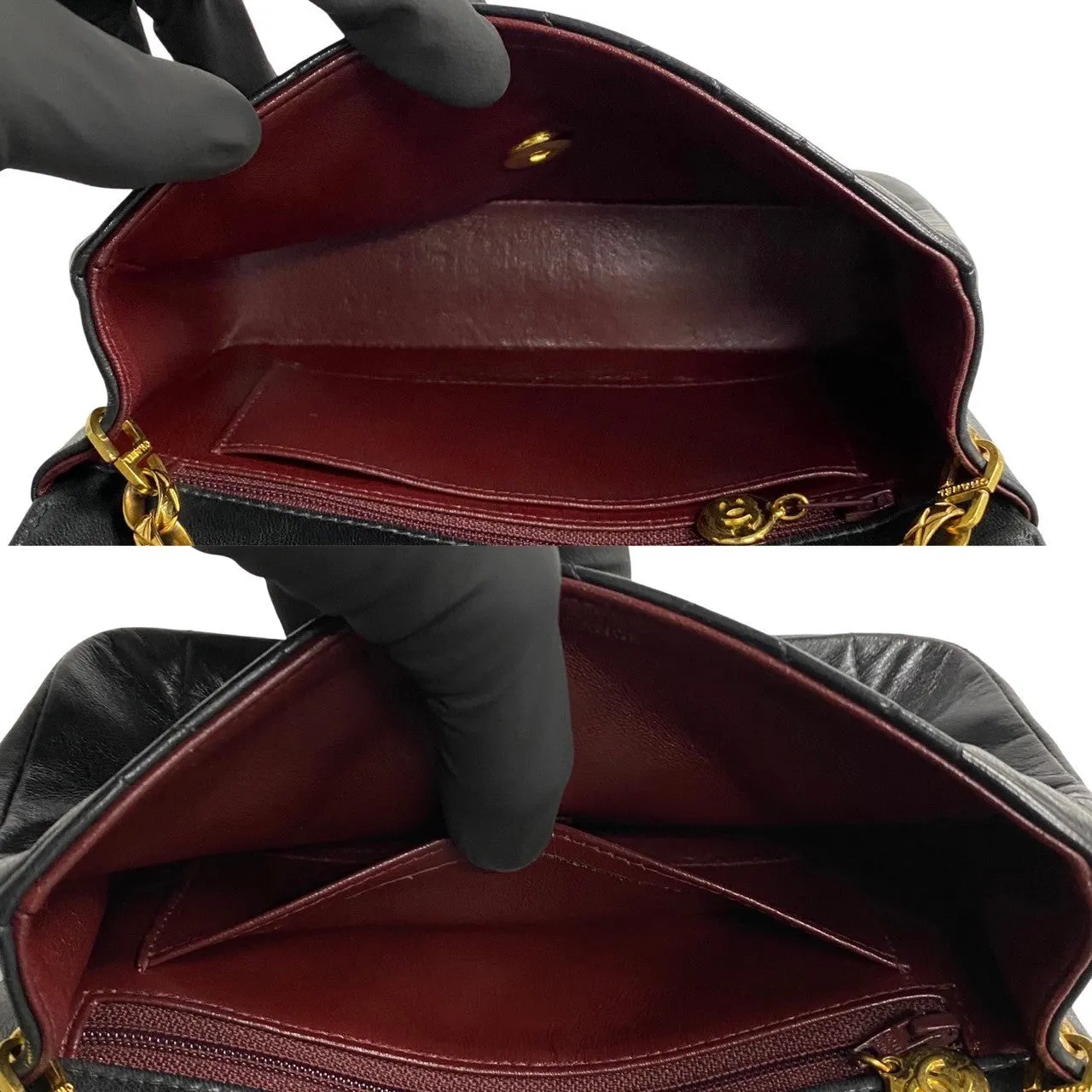 CHANEL Shoulder Bag lambskin black Matrasse